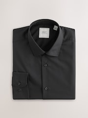 Black Regular Fit Easy Care Long Sleeve Single Cuff Smart Shirts 2 Pack - Image 6 of 8