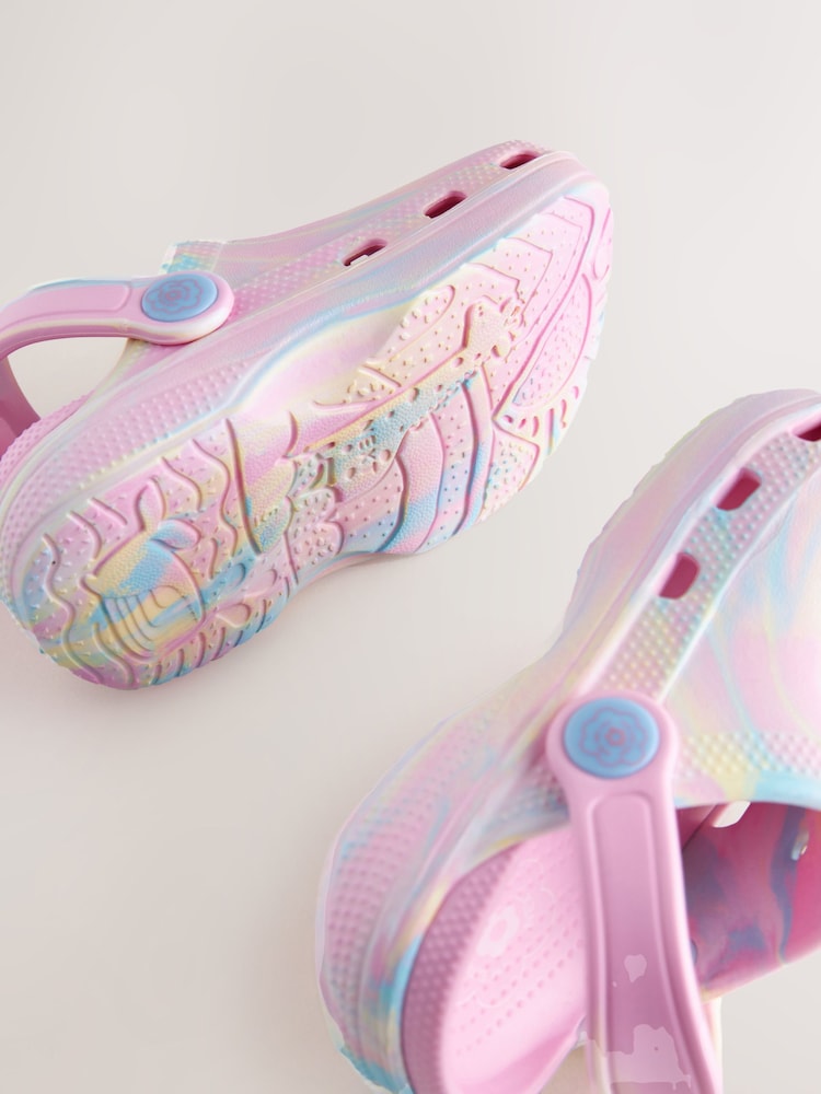 Pink Marble Standard Fit (F) Marble Comfort Clogs - Image 4 of 5