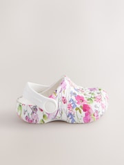 White Floral Standard Fit (F) Clogs Sandals - Image 2 of 5