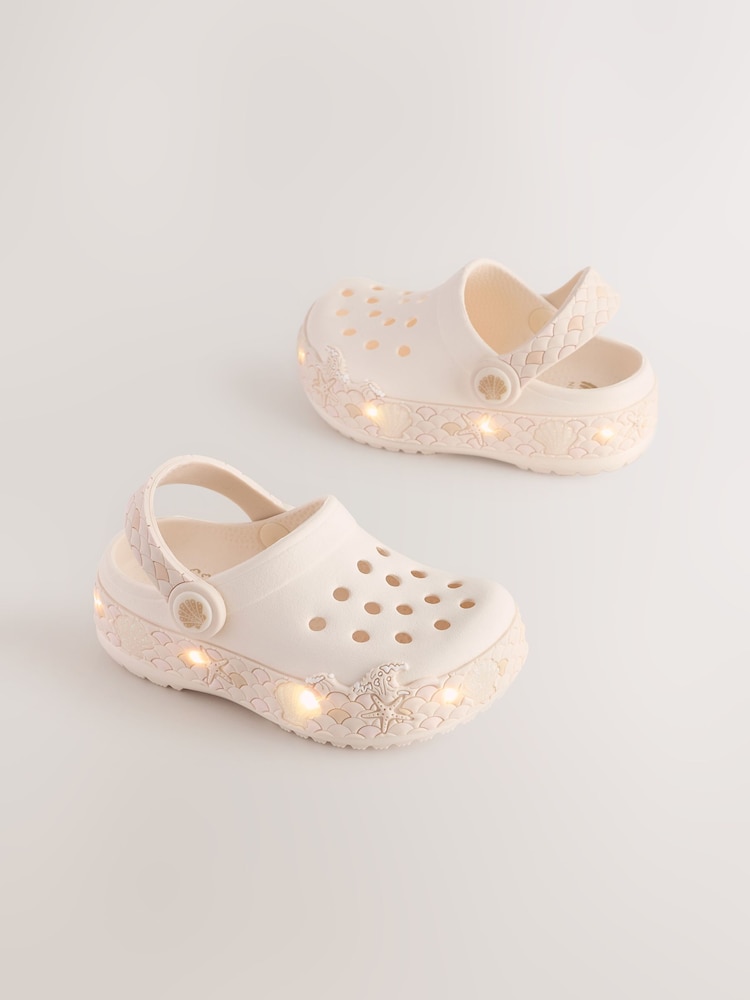 Neutral White Mermaid Light Up Clogs - Image 1 of 7