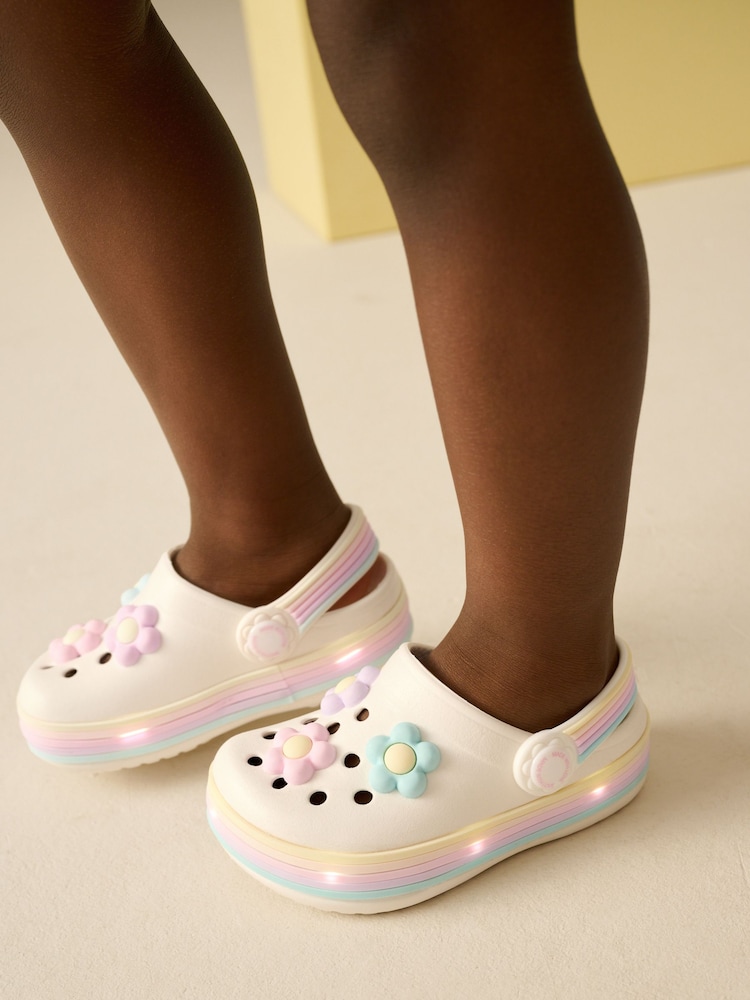 White Daisy Light Up Clogs - Image 1 of 10