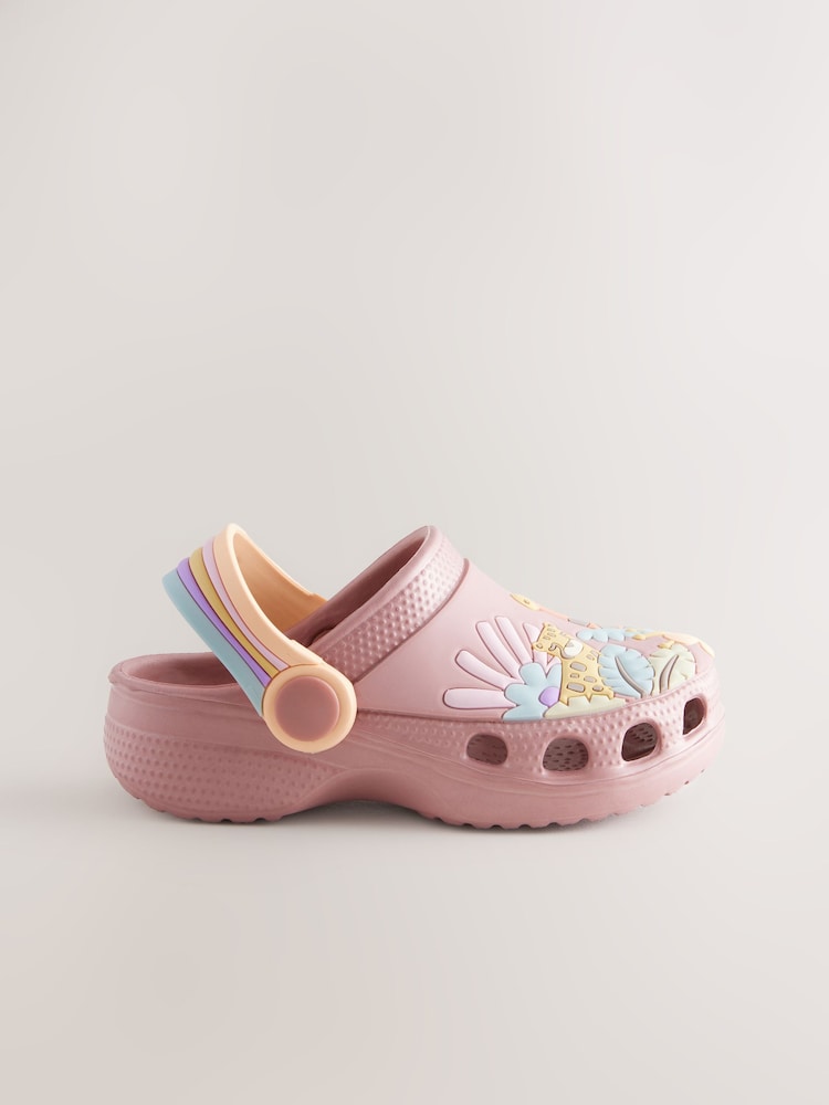 Rust Brown/Pink Safari Character Clogs - Image 2 of 5