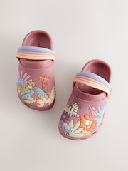 Rust Brown/Pink Safari Character Clogs - Image 3 of 5