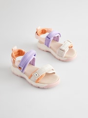Multi Pastel Colourblock Trekker Sandals - Image 3 of 7