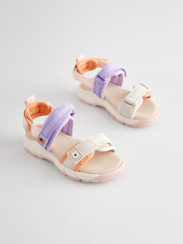 Multi Pastel Colourblock Trekker Sandals - Image 3 of 7