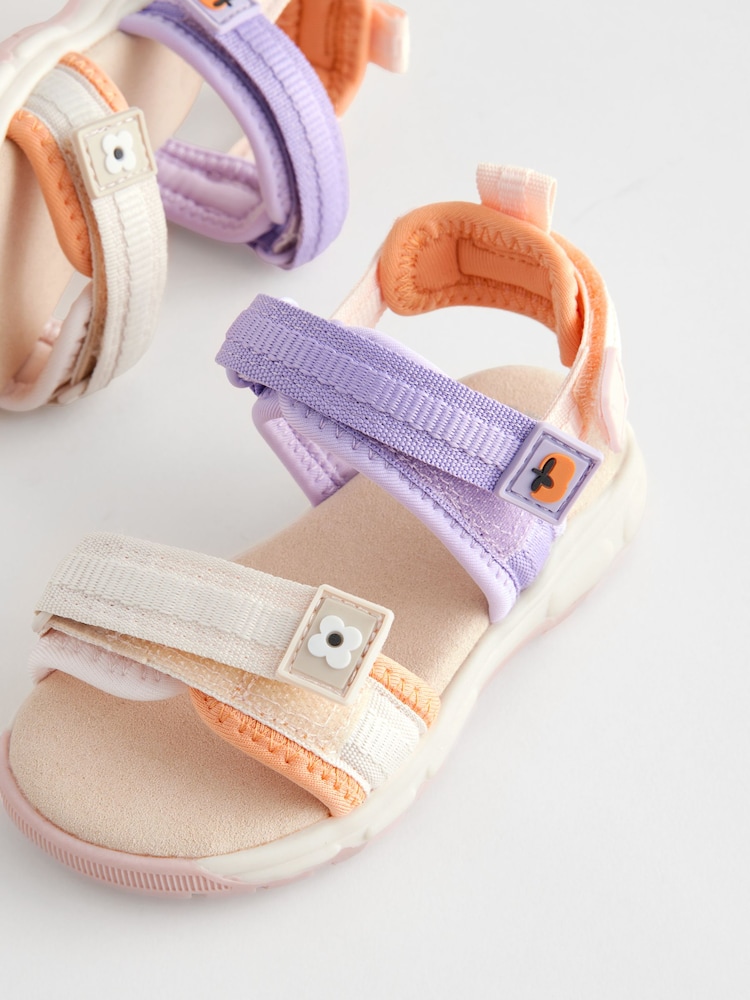 Multi Pastel Colourblock Trekker Sandals - Image 6 of 7