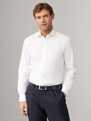 White Regular Fit Easy Care Long Sleeve Single Cuff Smart Shirts 2 Pack - Image 2 of 9