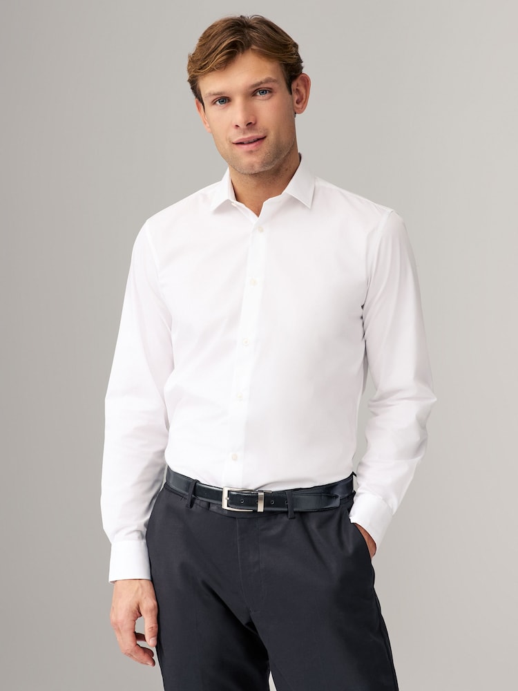 Белый - Обычный крой - Easy Care Long Sleeve Single Cuff Smart Shirts 2 Pack - Изображение 2 из 9 Белый - Обычный крой - Easy Care Long Sleeve Single Cuff Smart Shirts 2 Pack - Изображение 2 из 9