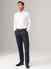White Regular Fit Easy Care Long Sleeve Single Cuff Smart Shirts 2 Pack - Image 3 of 9