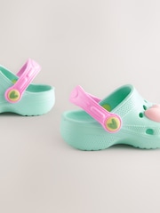 Turquoise Blue Heart Character Clogs - Image 4 of 5
