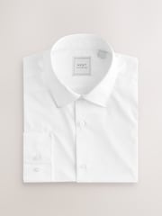 White Skinny Fit Easy Care Long Sleeve Single Cuff Smart Shirts 2 Pack - Image 8 of 10