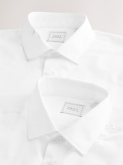 White Skinny Fit Easy Care Long Sleeve Single Cuff Smart Shirts 2 Pack - Image 9 of 10