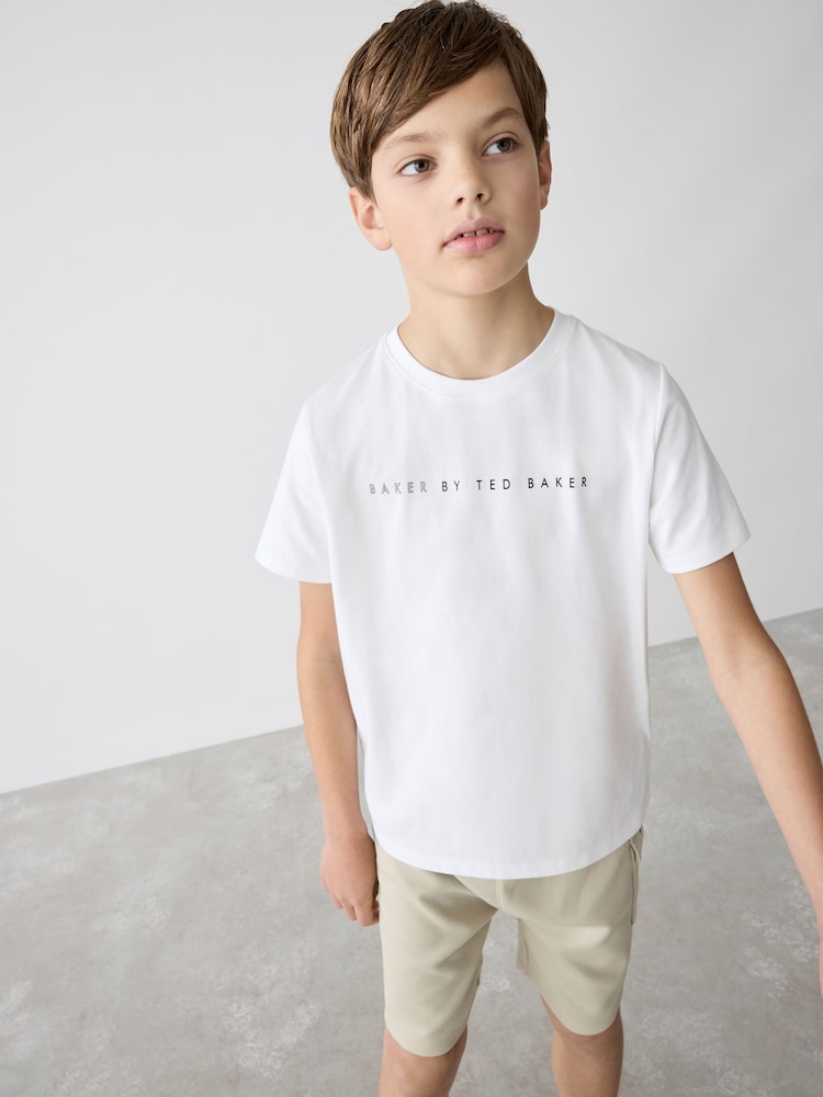 Baker by Ted Baker Stone Shacket T-Shirt And Shorts Set - Image 15 of 25