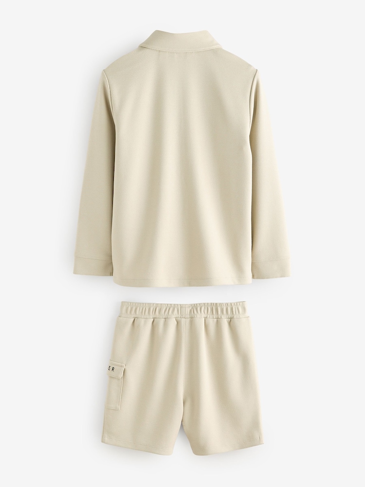 Baker by Ted Baker Stone Shacket T-Shirt And Shorts Set - Image 19 of 25