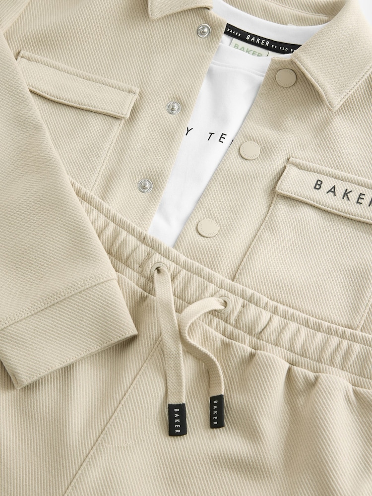 Baker by Ted Baker Stone Shacket T-Shirt And Shorts Set - Image 22 of 25