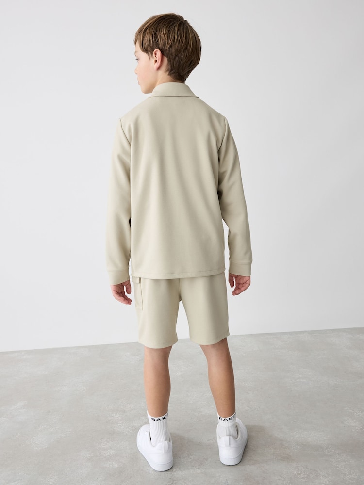 Baker by Ted Baker Stone Shacket T-Shirt And Shorts Set - Image 3 of 25