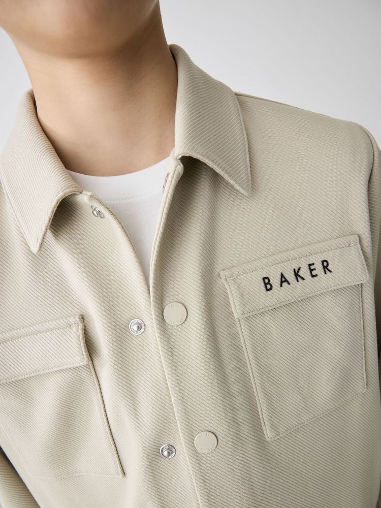 Baker by Ted Baker Stone Shacket T-Shirt And Shorts Set - Image 7 of 25