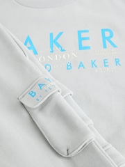 Серый - Baker by Ted Baker Graphic Sweatshirt And Cargo Joggers Set - Изображение 10 из 12