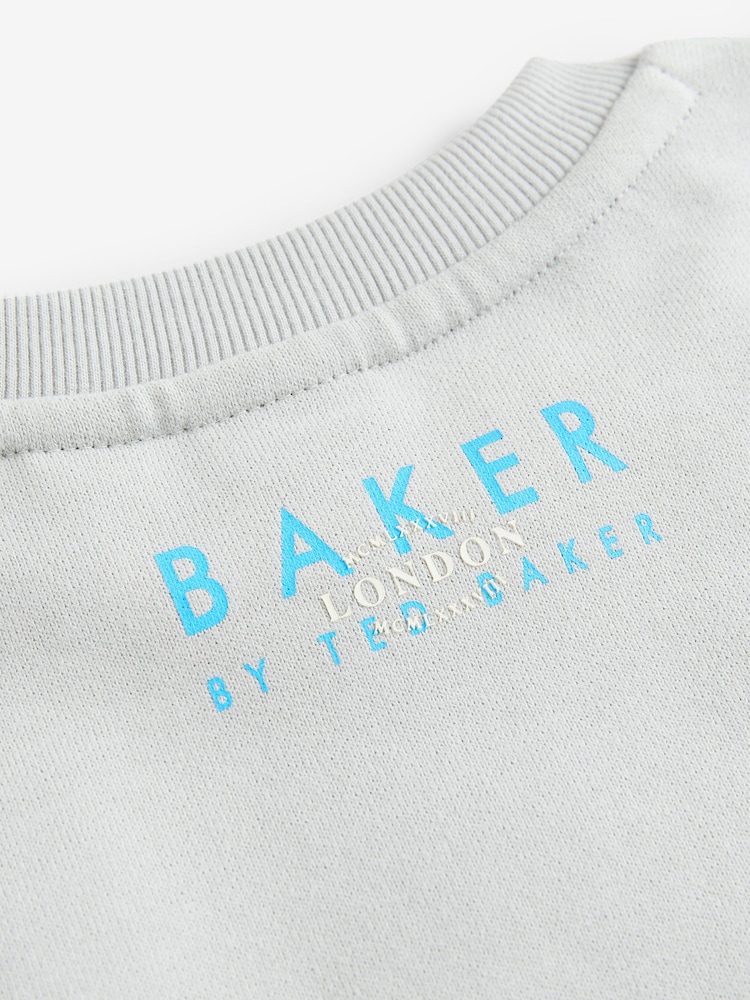 Серый - Baker by Ted Baker Graphic Sweatshirt And Cargo Joggers Set - Изображение 12 из 12