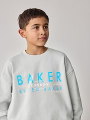 Серый - Baker by Ted Baker Graphic Sweatshirt And Cargo Joggers Set - Изображение 3 из 12