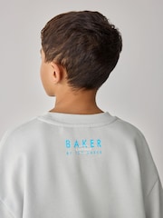 Серый - Baker by Ted Baker Graphic Sweatshirt And Cargo Joggers Set - Изображение 4 из 12
