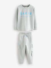 Серый - Baker by Ted Baker Graphic Sweatshirt And Cargo Joggers Set - Изображение 7 из 12