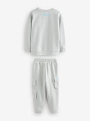 Серый - Baker by Ted Baker Graphic Sweatshirt And Cargo Joggers Set - Изображение 8 из 12