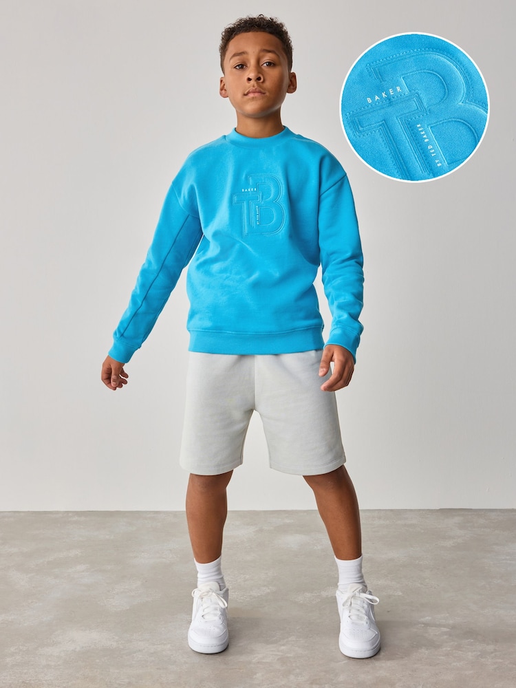 Baker by Ted Baker Blue Sweatshirt And Grey Shorts Set - Image 1 of 11