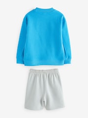 Baker by Ted Baker Blue Sweatshirt And Grey Shorts Set - Image 7 of 11