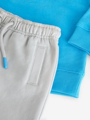 Baker by Ted Baker Blue Sweatshirt And Grey Shorts Set - Image 9 of 11