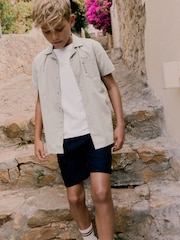 Baker by Ted Baker Stone Shirt, T-Shirt and Navy Shorts Set - Image 1 of 16