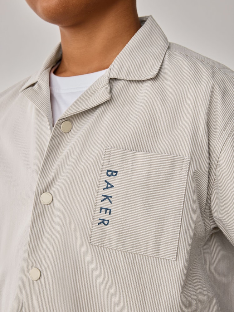 Baker by Ted Baker Stone Shirt, T-Shirt and Navy Shorts Set - Image 10 of 16