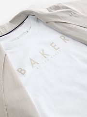 Baker by Ted Baker Stone Shirt, T-Shirt and Navy Shorts Set - Image 15 of 16