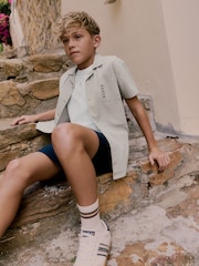 Baker by Ted Baker Stone Shirt, T-Shirt and Navy Shorts Set - Image 3 of 16