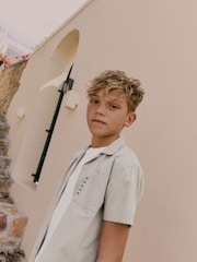 Baker by Ted Baker Stone Shirt, T-Shirt and Navy Shorts Set - Image 4 of 16
