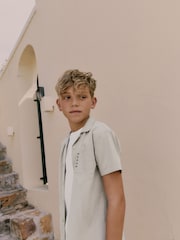 Baker by Ted Baker Stone Shirt, T-Shirt and Navy Shorts Set - Image 5 of 16
