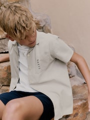 Baker by Ted Baker Stone Shirt, T-Shirt and Navy Shorts Set - Image 6 of 16