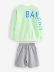 Baker by Ted Baker Lime Green Sweatshirt And Shorts Set - Image 9 of 12