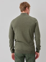 Oliver Sweeney Merino Wool Quarter Zip Jumper - Image 2 of 6