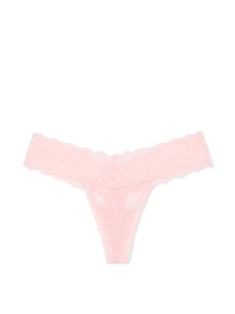 Victoria's Secret Pretty Blossom Pink Sequins Thong Mesh Knickers - Image 3 of 3