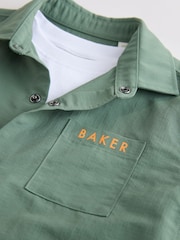 Baker by Ted Baker Khaki Green Shirt, T-Shirt and Shorts Set - Image 12 of 13
