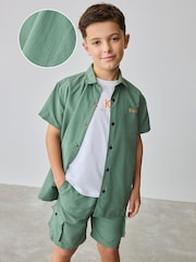 Baker by Ted Baker Khaki Green Shirt, T-Shirt and Shorts Set - Image 2 of 13