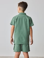 Baker by Ted Baker Khaki Green Shirt, T-Shirt and Shorts Set - Image 4 of 13