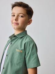 Baker by Ted Baker Khaki Green Shirt, T-Shirt and Shorts Set - Image 6 of 13