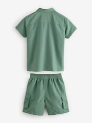 Baker by Ted Baker Khaki Green Shirt, T-Shirt and Shorts Set - Image 9 of 13