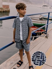 Baker by Ted Baker Navy Shirt, T-Shirt and Shorts Set - Image 1 of 13