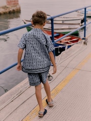 Baker by Ted Baker Navy Shirt, T-Shirt and Shorts Set - Image 3 of 13