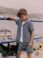 Baker by Ted Baker Navy Shirt, T-Shirt and Shorts Set - Image 5 of 13