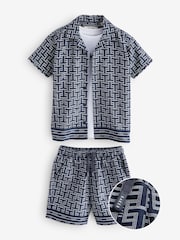 Baker by Ted Baker Navy Shirt, T-Shirt and Shorts Set - Image 9 of 13