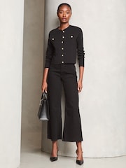 Lipsy Black Military Button Crew Neck Knitted Cardigan - Image 7 of 7